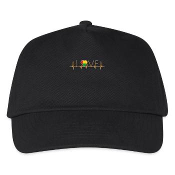 home roots heimat love heart from Guinea Bissau - Kinder Basecap - Schwarz - Vorne