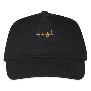 evolution ekg heartbeat hiking hike hiking - Kids’ Baseball Cap - black - Front