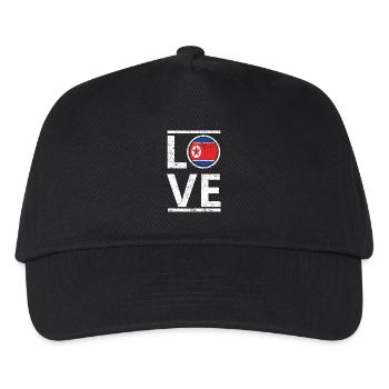 roots love heimat herkunft queen Nordkorea - Kinder Basecap - Schwarz - Vorne