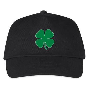 kleeblatt glueck shamrock luck four leaf clover54 - Kinder Basecap - Schwarz - Vorne