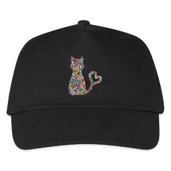 Katze Geschenk - Kinder Basecap - Schwarz - Vorne