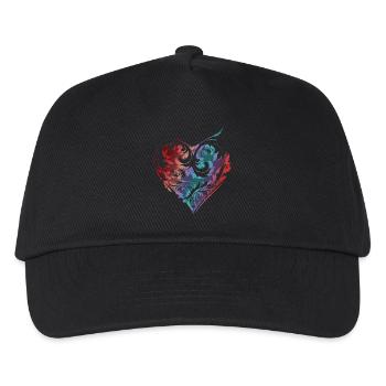 ART heart Ornament / kunstvoll gestaltetes Herz - Kinder Basecap - Schwarz - Vorne