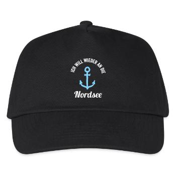 Anker - Ich will wieder an die Nordsee - Kinder Basecap - Schwarz - Vorne