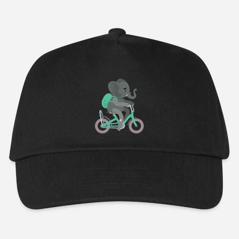 Rucksack Elefant Fahrrad Einschulung kita - Kinder Basecap - Schwarz