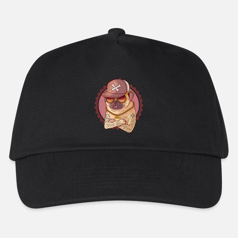 Gangstermops mit Tattoos, Kappe und Goldkette. - Kinder Basecap - Schwarz