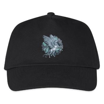 Pegasus mit „Stain“ Hintergrund - Kinder Basecap - Schwarz - Vorne