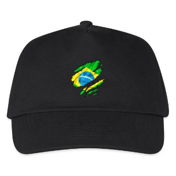 brazilien countries football - Kinder Basecap - Schwarz - Vorne