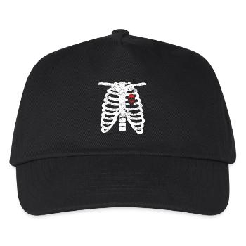 amour coeur squelettique coeur rock motard crâne du crâne - Casquette de baseball Enfant - noir - Devant