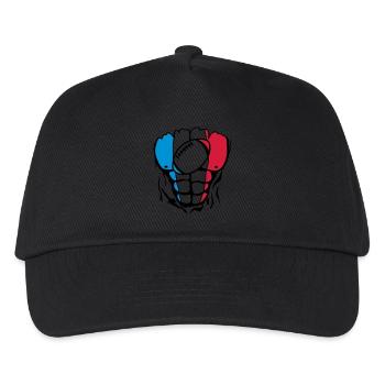 rugby2 france corps muscle drapeau - Casquette de baseball Enfant - noir - Devant