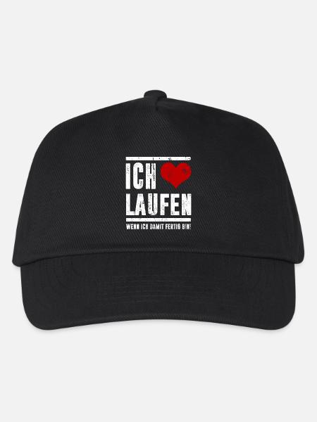 Joggen & Laufen | Ich liebe laufen - Kinder Basecap - Schwarz
