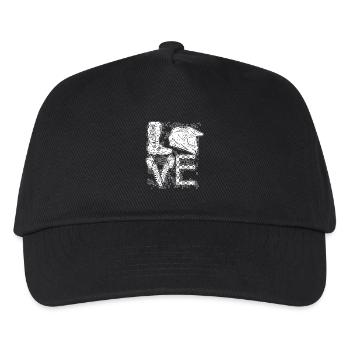 MOTORRAD | LIEBE MOTOCROSS RENNEN FAHRER GESCHENK - Kinder Basecap - Schwarz - Vorne