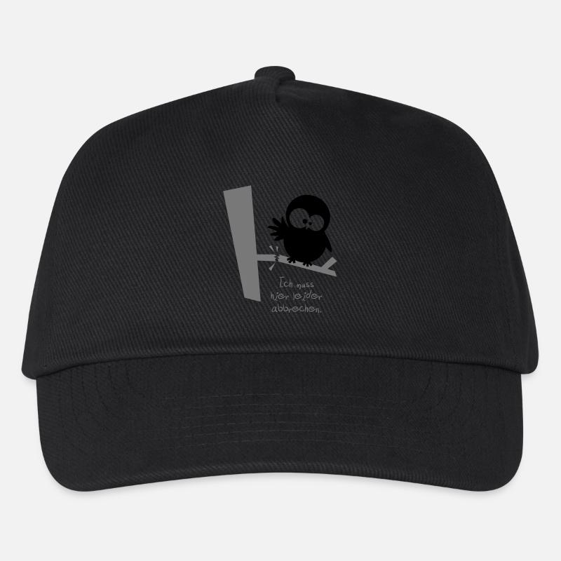 Eine Eule // Ich muss hier leider abbrechen. - Kinder Basecap - Schwarz