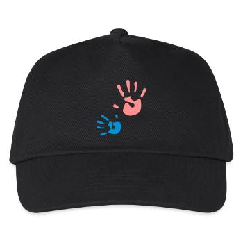 mother child hand Kinderhand - Kinder Basecap - Schwarz - Vorne