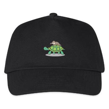 Faultier Rennen T-Shirt - Kinder Basecap - Schwarz - Vorne