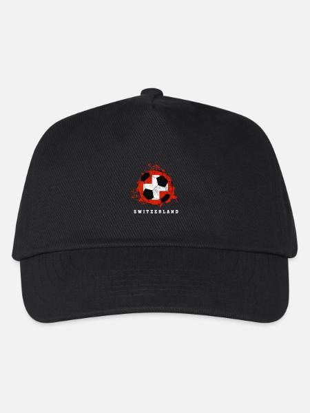 Schweiz - Fussball - Weltmeisterschaft - Kinder Basecap - Schwarz