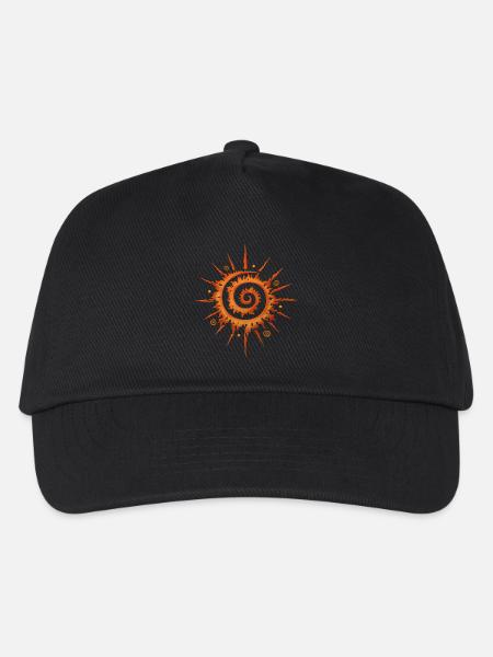 Mittsommer Sonne, Feuerrad, orange - Kinder Basecap - Schwarz