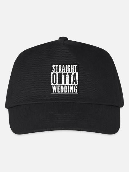 STRAIGHT OUTTA WEDDING lustiges Berlin Shirt - Kinder Basecap - Schwarz