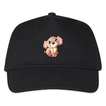 Niedlicher Comic Hund - Kinder Basecap - Schwarz - Vorne