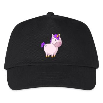 Dickes Comic Einhorn - Kinder Basecap - Schwarz - Vorne