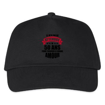 il m'a fallu attendre 50 ans pour le grand amour - Casquette de baseball Enfant - noir - Devant