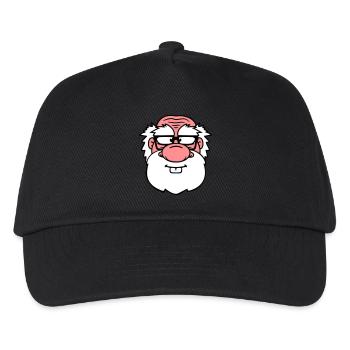 opa alt grossvater papa hornbrille bart nerd geek - Kinder Basecap - Schwarz - Vorne