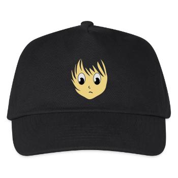 Anime Girlie Manga Girl Mädchen 3c - Kinder Basecap - Schwarz - Vorne