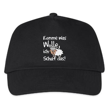 Ich schaffe das, ich Schaf das lustiges Motiv - Kinder Basecap - Schwarz - Vorne