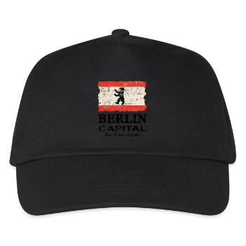 Berlin Vintage Flag - Kinder Basecap - Schwarz - Vorne