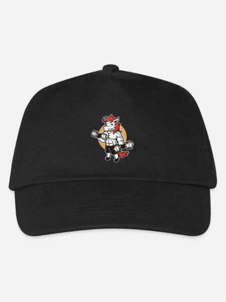 Unicorn Muscular Hanteln - Kinder Basecap - Schwarz