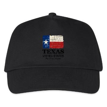 Texas Flag - Vintage Look - Kinder Basecap - Schwarz - Vorne