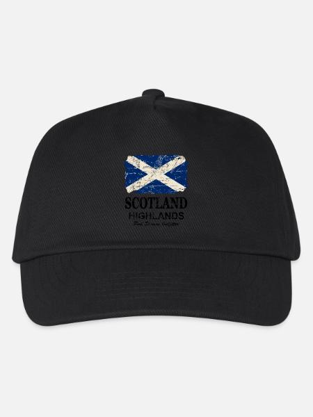 Scotland Flag - Vintage Look - Kinder Basecap - Schwarz