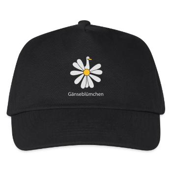 Gänseblümchen mit Gans - Kinder Basecap - Schwarz - Vorne