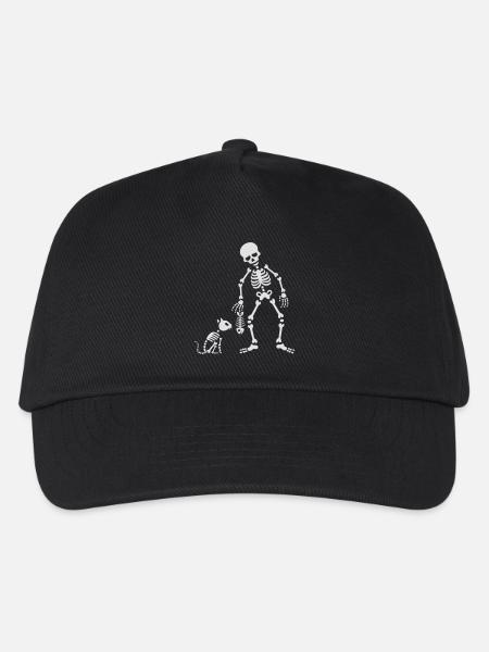 Cat likes fish bone skeleton - Kinder Basecap - Schwarz