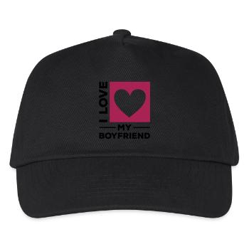 i love my boyfriend - Kinder Basecap - Schwarz - Vorne