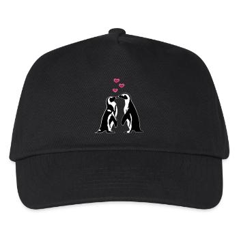Verliebte Pinguine - Kinder Basecap - Schwarz - Vorne