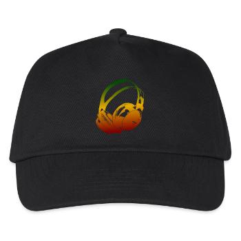 Kopfhörer Reggae - Kinder Basecap - Schwarz - Vorne