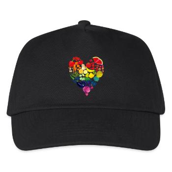 Vegan Heart Vegetable Fruit - Cooking Healthy Eating - Kids’ Baseball Cap - black - Front