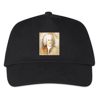 Johann Sebastian Bach im Aquarell Stil - Kinder Basecap - Schwarz - Vorne
