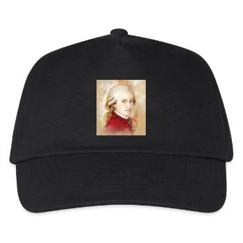 Wolfgang Amadeus Mozart im Aquarell Stil - Kinder Basecap - Schwarz - Vorne