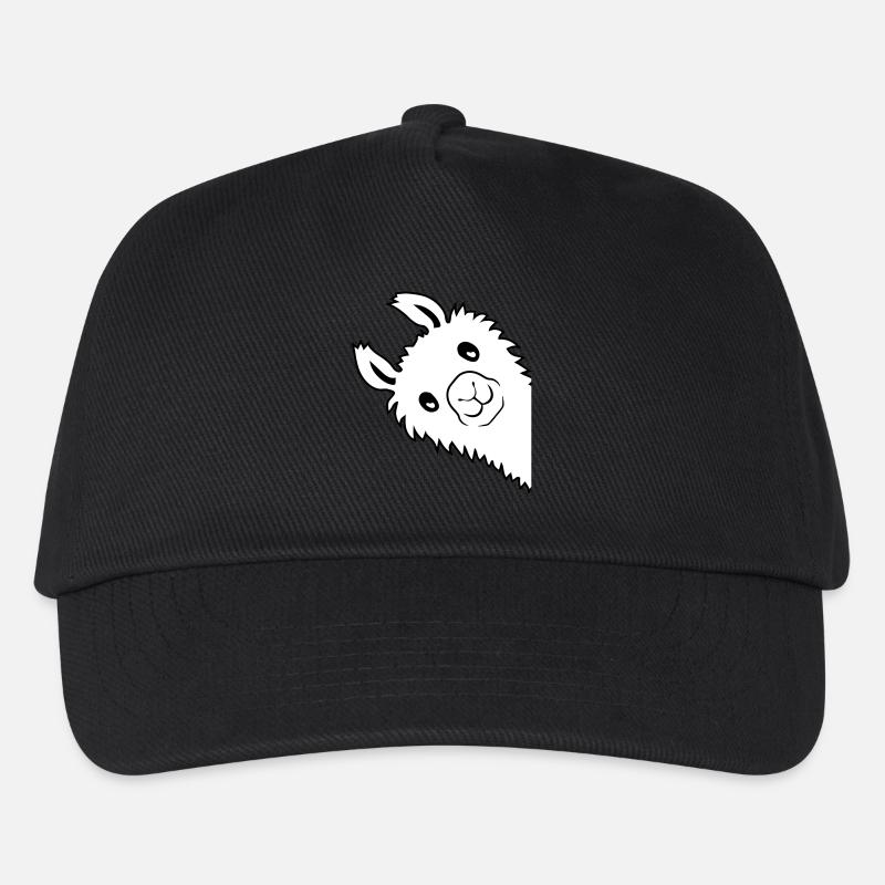Lama guckt seitlich - Kinder Basecap - Schwarz