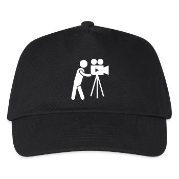 Kameramann Kamerafrau Fotograf Fotografin - Kinder Basecap - Schwarz - Vorne