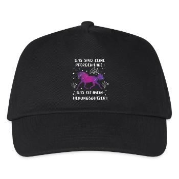 Pferdehaare Glitzer Lustiger Pferdespruch Geschenk - Kinder Basecap - Schwarz - Vorne
