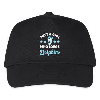 Delfin Delphin - Kinder Basecap - Schwarz - Vorne