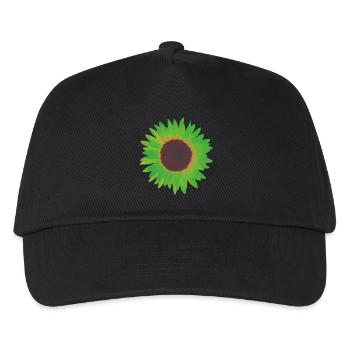 sonnenblume grün - Kinder Basecap - Schwarz - Vorne
