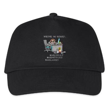 Faultier 3G Regel Bürohumor Geschenk Kollege - Kinder Basecap - Schwarz - Vorne