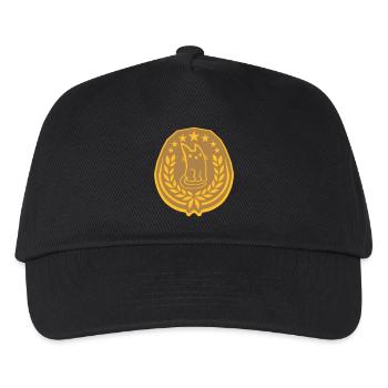Logo Lorbeerkranz Katze Edel - Kinder Basecap - Schwarz - Vorne