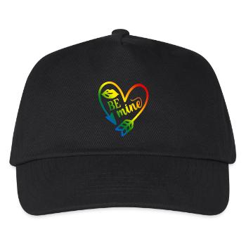 Valentinstag T-Shirt be mine Valentinstag - Kinder Basecap - Schwarz - Vorne