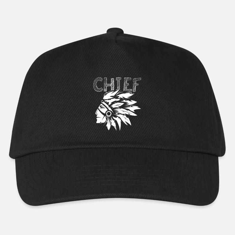 chief Häuptling Symbol Federn Indianer Logo icon - Kinder Basecap - Schwarz