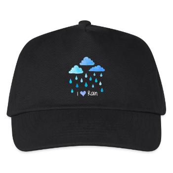 J’aime la pluie, les gouttes de pluie, les nuages météorologiques, l’humidité - Casquette de baseball Enfant - noir - Devant