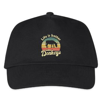 Esel - Kinder Basecap - Schwarz - Vorne